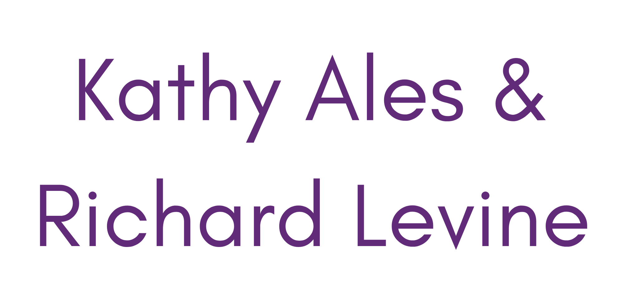 Kathy Ales & Richard Levine